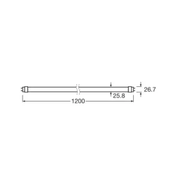 Lysstofrør ^ OSRAM LED-plantepære T8 15W rør Fluora 2,500K 120cm