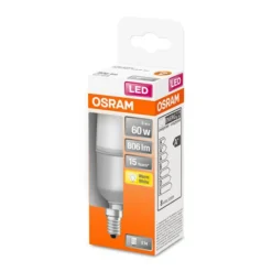 Led Pærer ^ OSRAM LED-pære Classic Stick mat E14 8,5W 2.700K