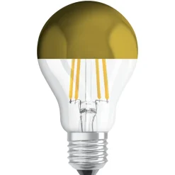 Led Pærer ^ OSRAM LED-pære E27 CLA Mirror guld 4W 2.700K