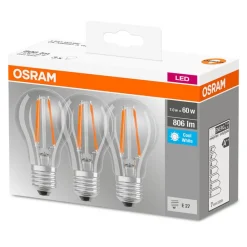 OSRAM Filament Pære|Led Pærer > LED-pære E27 Classic fil. 840 6,5 W, klar, 3