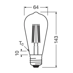 OSRAM Filament Pære > LED-pære E27 2,2W Filament 4,000K