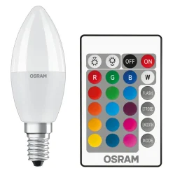 Led Pærer ^ OSRAM LED-pære E14 5,5W Star+ kerte remote