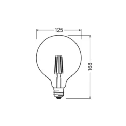 OSRAM Filament Pære|Led Pærer > LED-pære Globe G125 E27 7,2W Filament 4,000K