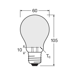 Filament Pære ^ OSRAM LED-pære mat E27 6,5W 827 4-pak