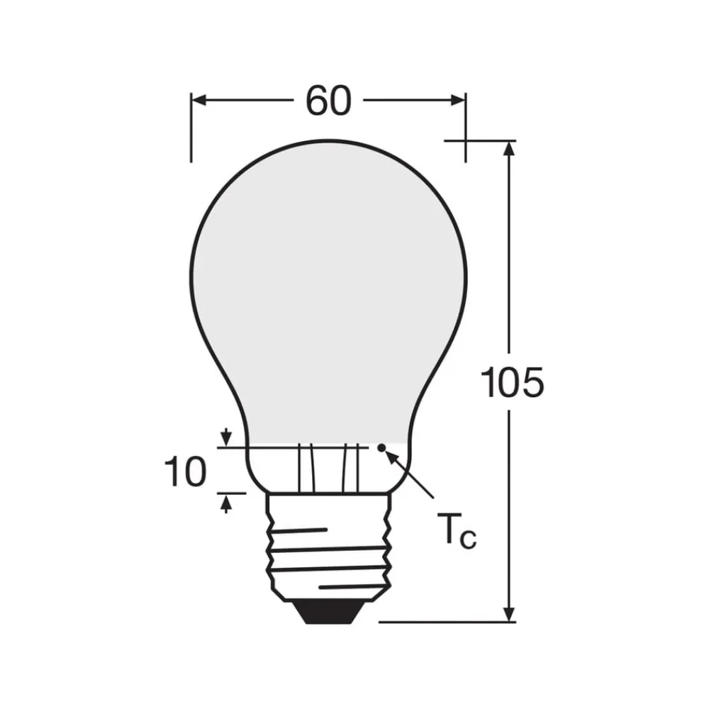 Filament Pære ^ OSRAM LED-pære mat E27 6,5W 827 4-pak