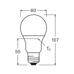 Led Pærer ^ OSRAM LED-pære opal E27 8W 827 6-pak