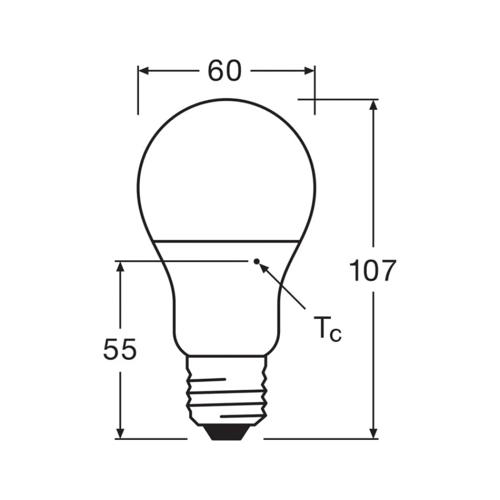 Led Pærer ^ OSRAM LED-pære opal E27 8W 827 6-pak