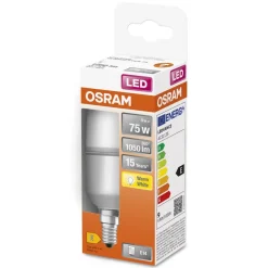 Led Pærer ^ OSRAM LED-pære Star Stick E14 9,5W varmhvid