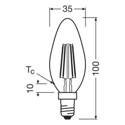 OSRAM Led Pærer > LED-pære stearinlys mat E14 2,2W 4000K 470lm