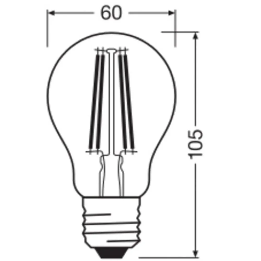 OSRAM Dæmpbar Led-Pære|Filament Pære > LED-pære Tropfen E27 5,9 W glødetråd 2.700K dæmpbar