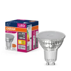 Led Pærer ^ OSRAM LED-reflektorpære GU10 6,9W 120° 830 klar