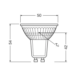 Led Pærer ^ OSRAM LED-reflektorpære GU10 2,6W 36° 827 klar