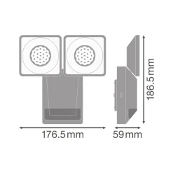 OSRAM Væglampe Med Sensor|Udendørs Spot > LED-sensor-udendørs vægspot ENDURA PRO, grå, IP55