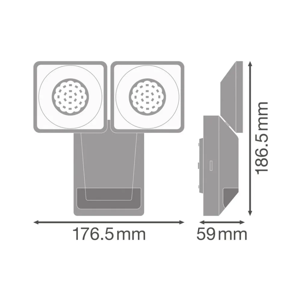 OSRAM Væglampe Med Sensor|Udendørs Spot > LED-sensor-udendørs vægspot ENDURA PRO, grå, IP55