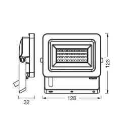 OSRAM Udendørs Spot > LED-spotlight Floodlight EA, 10 W, IP65, sort, aluminium