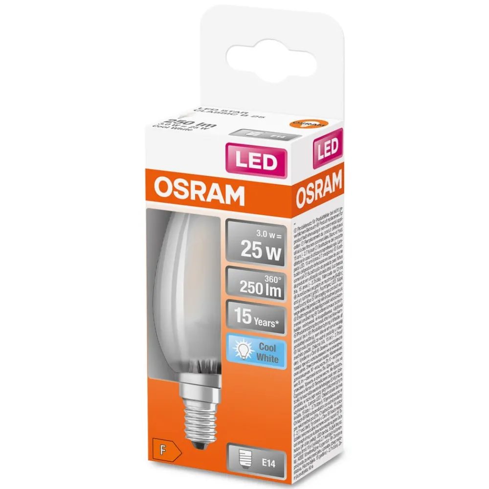 OSRAM Led Pærer > LED stearinlys E14 Classic B 2,5W 4.000K mat