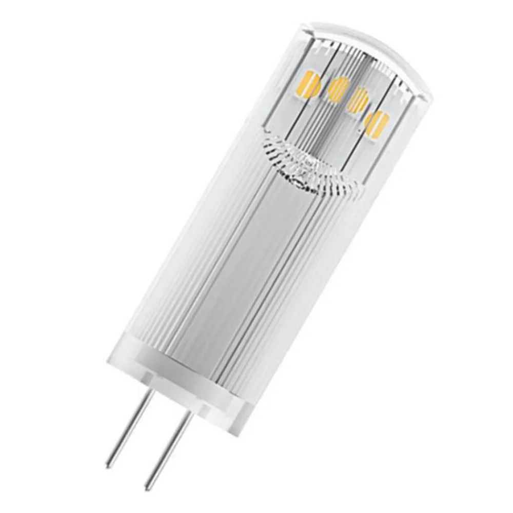 Led Pærer ^ OSRAM LED-stiftsokkelpære G4 1,5W 2.700K klar 2-pak