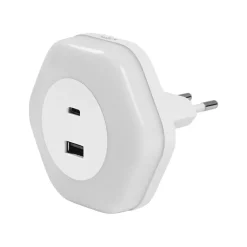 OSRAM Natlys > LED-stikkontakt-natlampe LUNETTA HEXAGON, sensor, USB