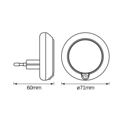 OSRAM Natlys > LED-stikkontaktnattelys LUNETTA ROUND, hvid, Ø 7 cm