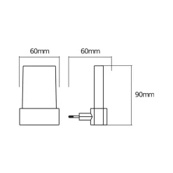 Natlys ^ OSRAM LED-stikkontaktnattelys LUNETTA SHINE, RGBW, hvid