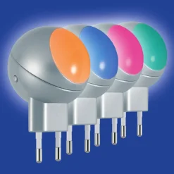 Natlys ^ OSRAM LED-stikkontaktnattelys LUNETTA SHINE, RGBW, hvid