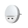 Natlys ^ OSRAM LED-stikkontaktnattelys LUNETTA USB, hvid, Ø 9 cm
