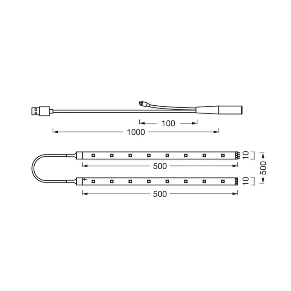 OSRAM Dekorationsbelysning|Led Strips > LED-strip FLEX TV MOOD LIGHT, 150 cm, RGB, USB, 4 W