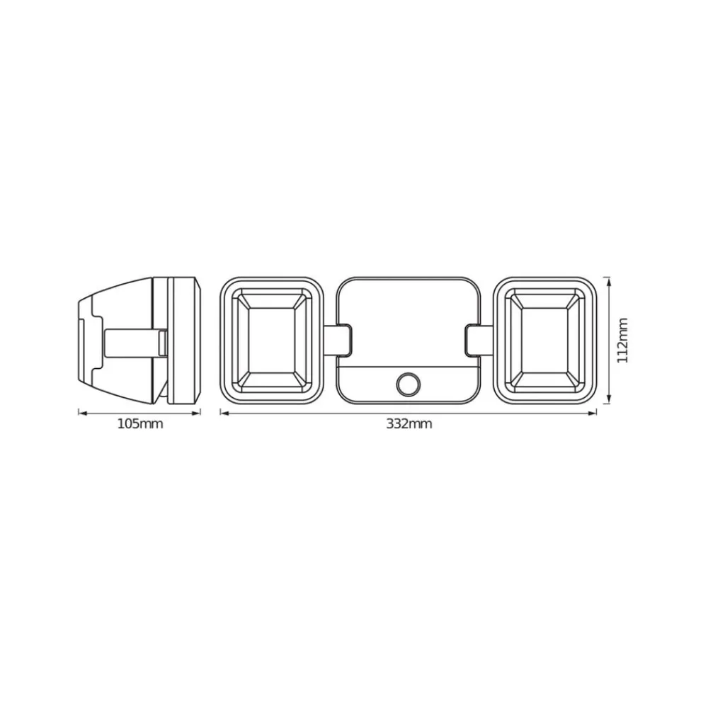 OSRAM Væglampe Med Sensor|Udendørs Spot > LED-udendørs vægspot DOUBLE, sort 2 lyskilder, batteri