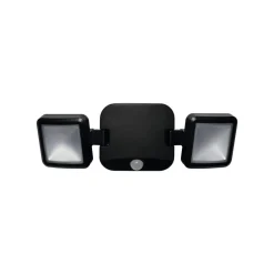 OSRAM Væglampe Med Sensor|Udendørs Spot > LED-udendørs vægspot DOUBLE, sort 2 lyskilder, batteri