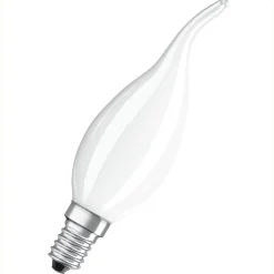 Dæmpbar Led-Pære|Led Pærer ^ OSRAM LED-vindstødpære E14 4 W 827, dæmpes, mat