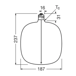 Led Pærer ^ OSRAM LED Vintage Big Oval E27 4,8W 818 Filament brun dæmpbar