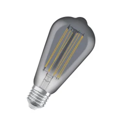 Dæmpbar Led-Pære|Filament Pære ^ OSRAM LED Vintage 1906 Edison, grå, E27, 11 W, 818, dæmpbar