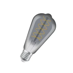 Dæmpbar Led-Pære|Filament Pære ^ OSRAM LED Vintage 1906 Edison, grå, E27, 7,8 W, 818, dim.
