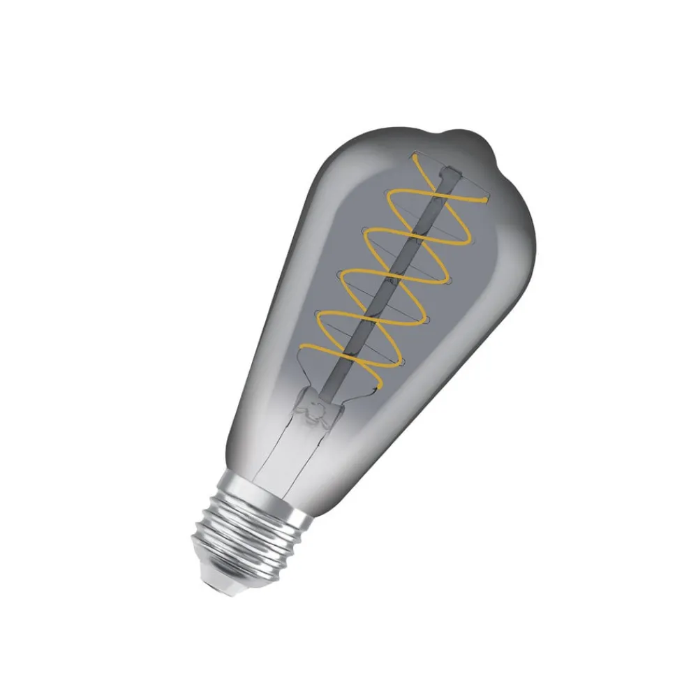 Dæmpbar Led-Pære|Filament Pære ^ OSRAM LED Vintage 1906 Edison, grå, E27, 7,8 W, 818, dim.