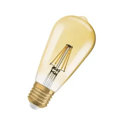 OSRAM Dæmpbar Led-Pære|Filament Pære > LED Vintage 1906 Edison, guld, E27, 6,5 W, 824, dim.
