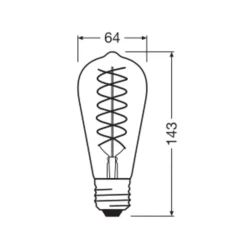 Filament Pære|Led Pærer ^ OSRAM LED Vintage 1906 Edison, guld, E27, 8,8 W, 824, dim.