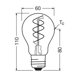 OSRAM Led Pærer > LED Vintage E27 8W 2.200K Spiral Filament guld dæmpbar