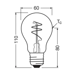 Led Pærer ^ OSRAM LED Vintage E27 4,9W 2.700K Spiral Filament gold dæmpbar