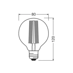 OSRAM Dæmpbar Led-Pære|Filament Pære > LED Vintage 1906, G80, E27, 11 W, grå, 1.800 K, dim.