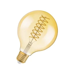 OSRAM Filament Pære|Led Pærer > LED Vintage 1906, G125, E27, 8,4 W, guld, 824, dim.