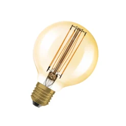 OSRAM Filament Pære > LED Vintage 1906, G80, E27, 5,8 W, guld, 2.200 K, dim.