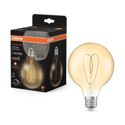 OSRAM Filament Pære > LED Vintage G95 E27 4,9W 922 Heart Filament guld dæmpbar