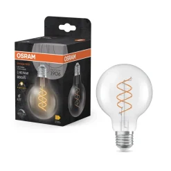 OSRAM Led Pærer > LED Vintage G80 E27 7,2W 927 Spiral Filament clear dæmpbar
