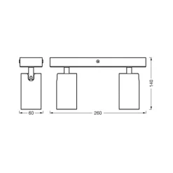 Loftlamper|Spotlights ^ OSRAM loftspot OCTAGON, hvid, 2 lyskilder, GU10-LED 927 dæmpbar