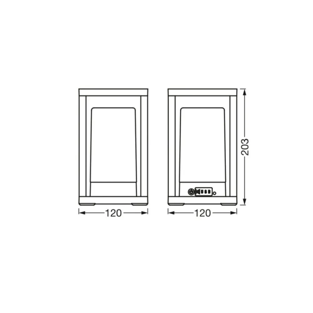 OSRAM SMART+ Dekorationsbelysning > WiFi LED-batteridrevet bordlampe FRAME, mørkegrå IP44