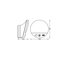 Væglampe Med Sensor|Væglamper ^ OSRAM SMART+ WiFi udendørs væglampe ROUND, kamera, sensor, grå