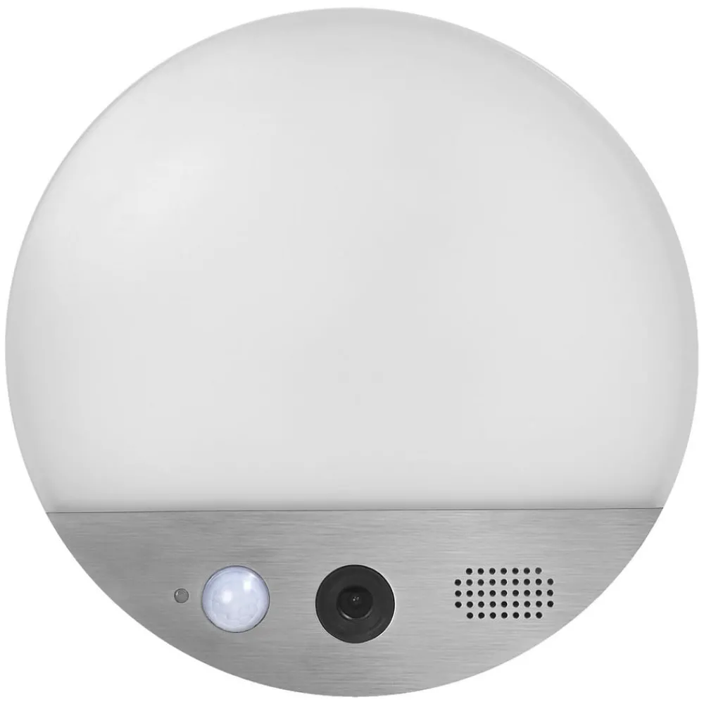 Væglampe Med Sensor|Væglamper ^ OSRAM SMART+ WiFi udendørs væglampe ROUND, kamera, sensor, grå