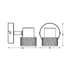 Væglamper ^ OSRAM vægspot CORK, hvid, 1 spot, GU10-LED, 927, dæmpbar