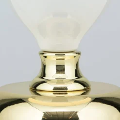 ORION Bordlamper > Ovum bordlampe, hvid/guldfarvet, højde 48 cm, keramik/chintz