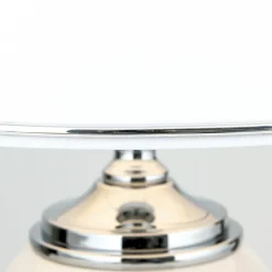 ORION Bordlamper > Ovum bordlampe, hvid/krom, højde 48 cm, keramik/chintz